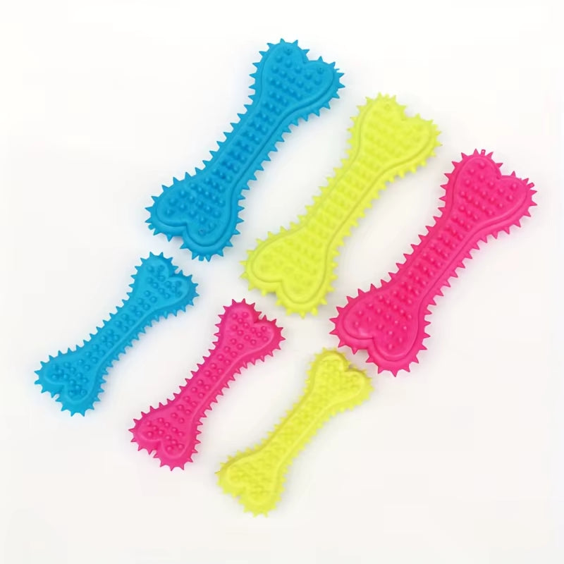 3Pcs Rubber Bone Dog Toy, Alien Dog Chew Toy, Durable Rubber Toothbrush Stick, Easy to Carry