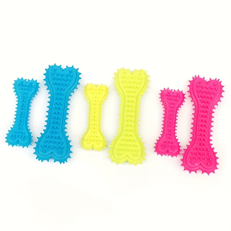 3Pcs Rubber Bone Dog Toy, Alien Dog Chew Toy, Durable Rubber Toothbrush Stick, Easy to Carry