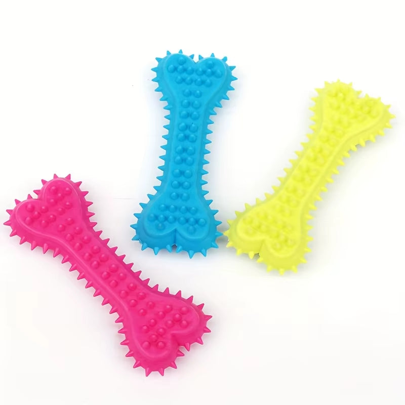 3Pcs Rubber Bone Dog Toy, Alien Dog Chew Toy, Durable Rubber Toothbrush Stick, Easy to Carry
