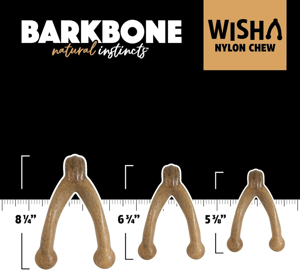 Wishbone Barkbone - Nylon Chew Toy for Aggressive Chewers - Bacon Flavor - 5.38"