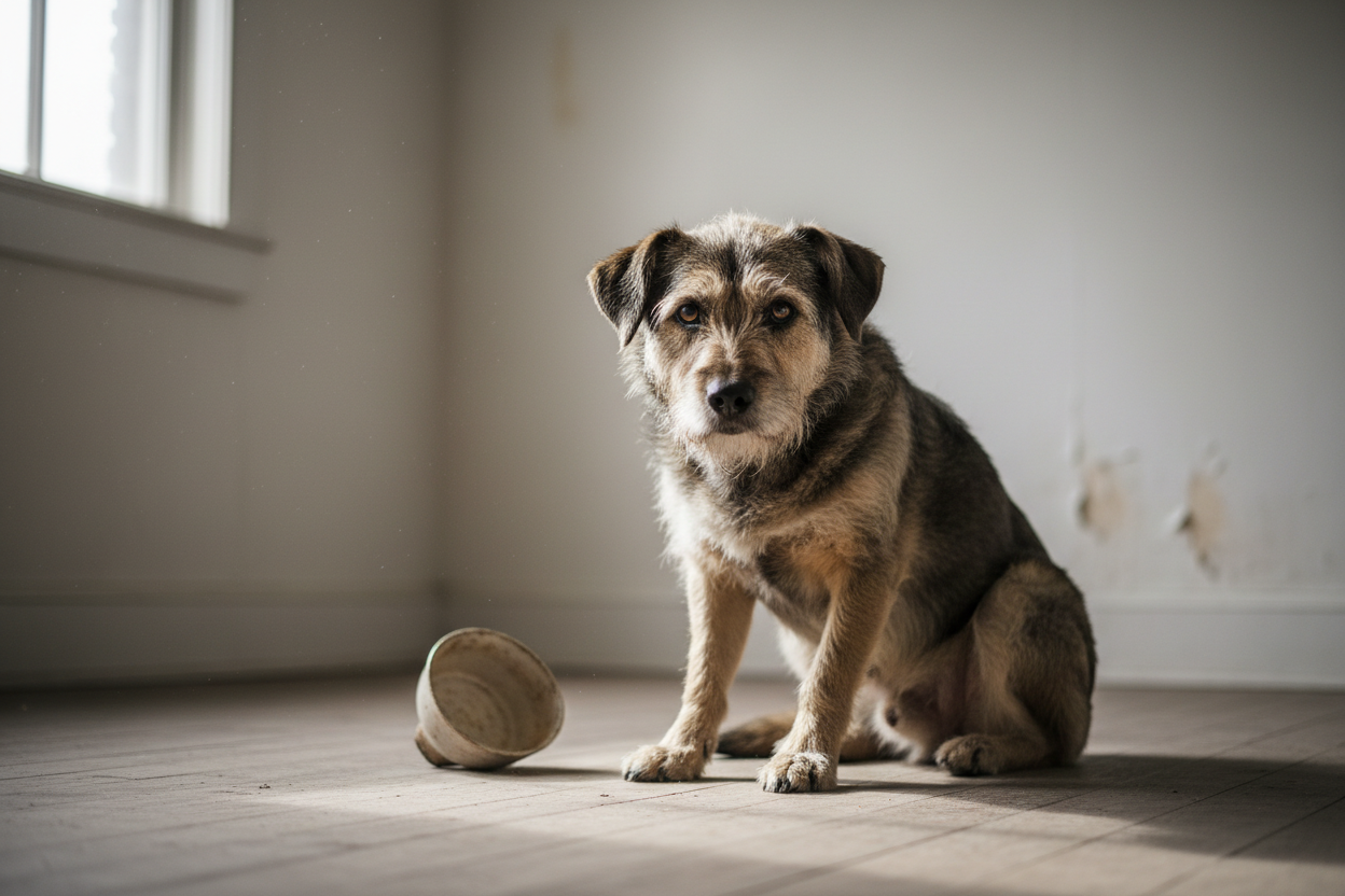 Before - Unhappy Dog