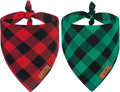 2 Pack Christmas Dog Bandanas, Classic Buffalo Red Plaid Dog Bandana for Girl and Boy, Pet Scarf Bibs Pet Costume Outfit Accessories for Small and Extra Large Dogs Pets (Large)